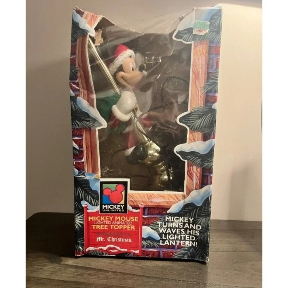 Vintage 1995 Mr Christmas Disney Mickey Mouse Animated Lighted Tree Topper